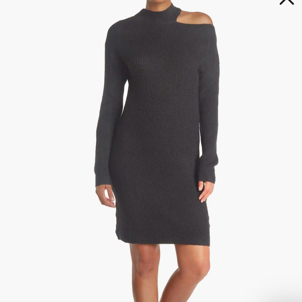 STITCHDROP Women Charcoal Above Keyboard Soft Knit Sweater Dress size M NWT